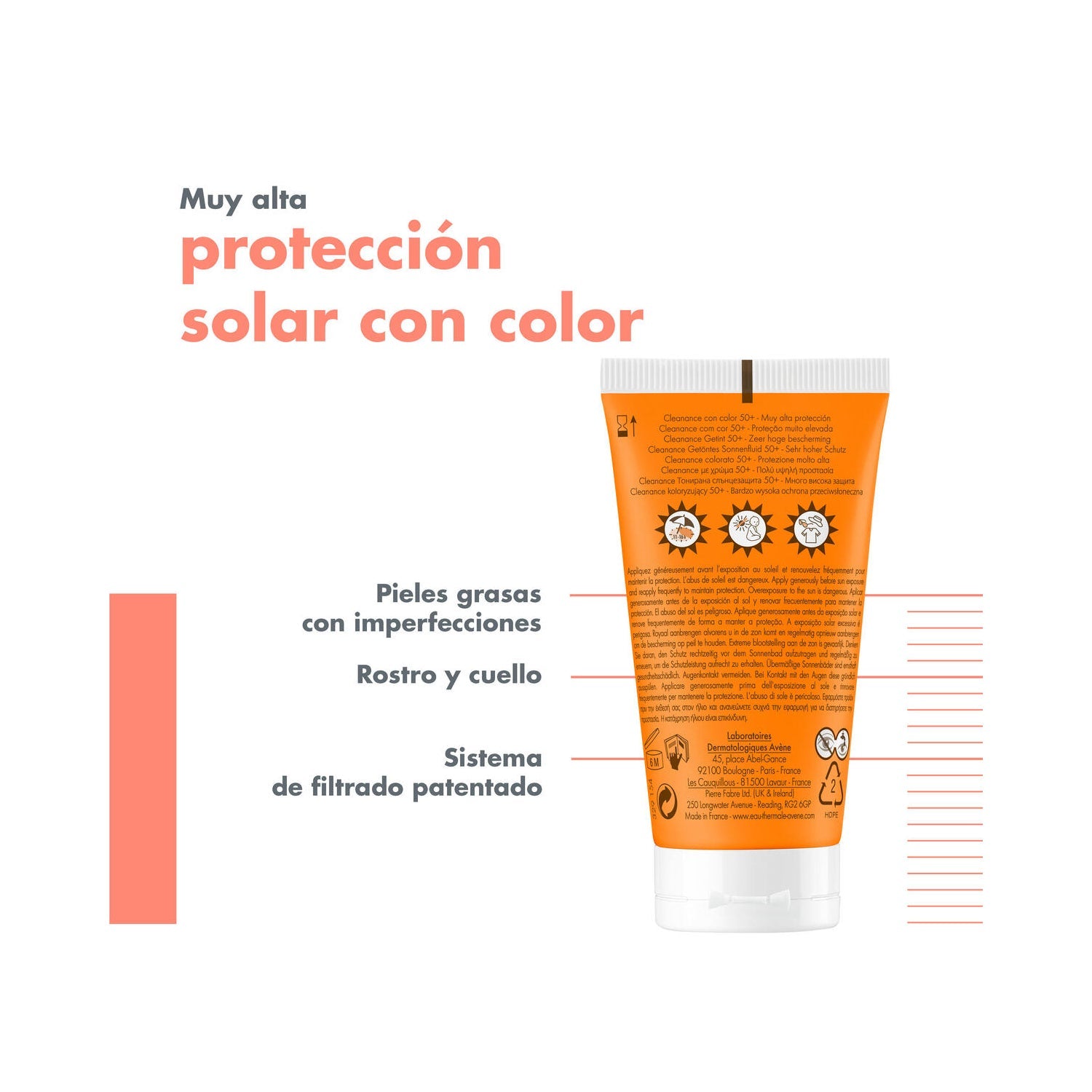 Avene Solar Cleanance Solar SPF 50+ Color 50ml