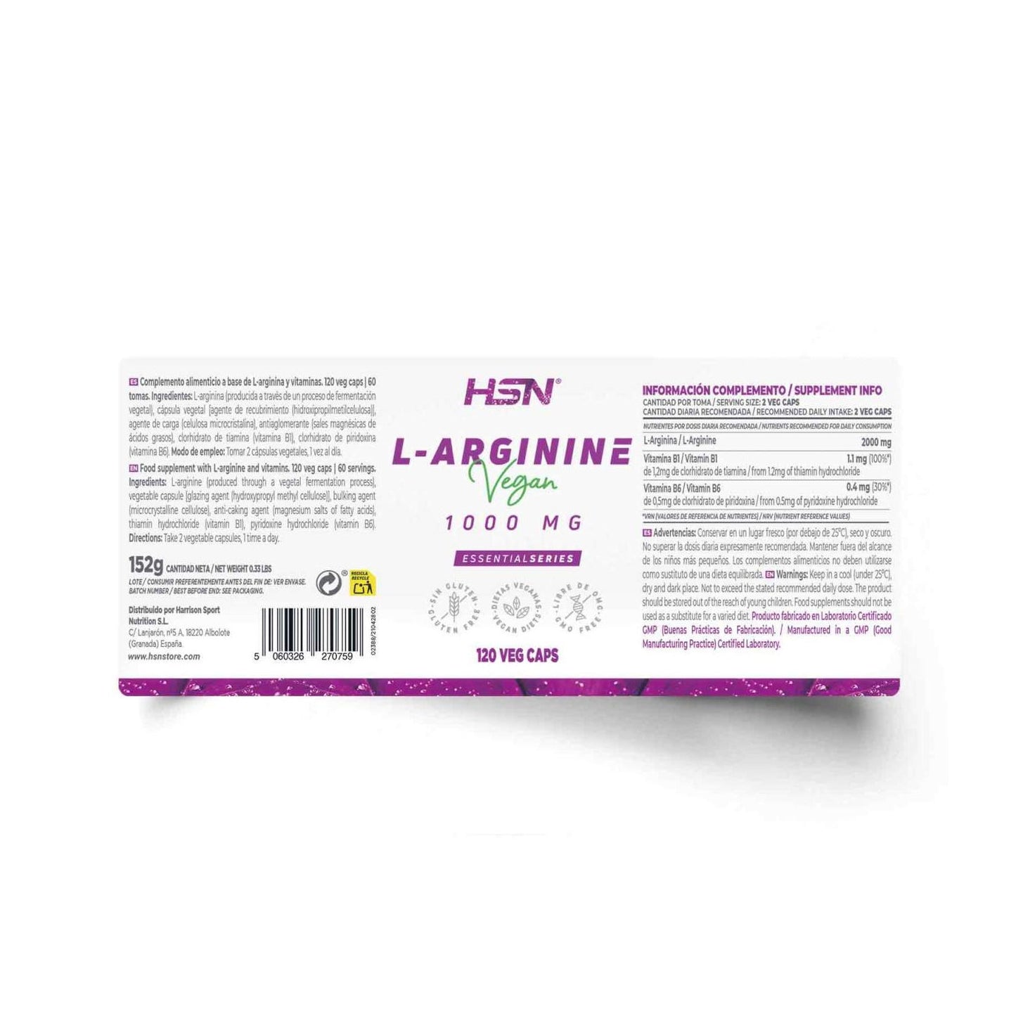 HSN L-Arginina 1000mg 120vcaps