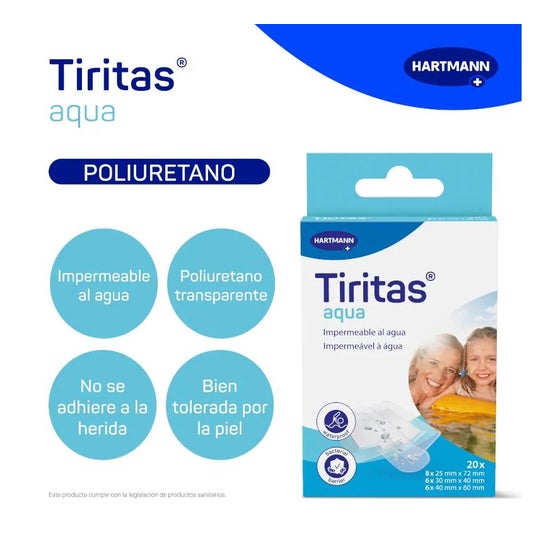 Paul Hartmann Tiritas Aqua Apósito Adhesivo 3 Tamaños 20 uds