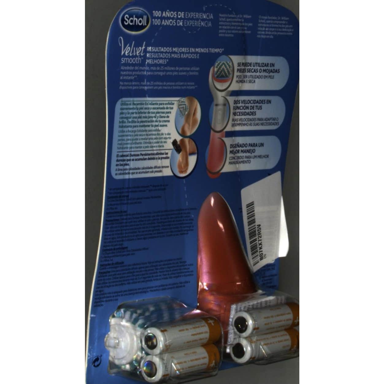 Scholl Velvet Smooth Lima Electronica Con Recamb Rosa
