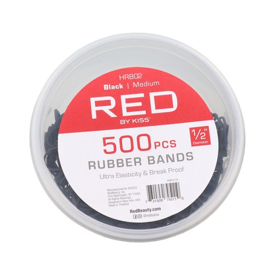 Red By Kiss Rubber Bands Black Medium 500 uds