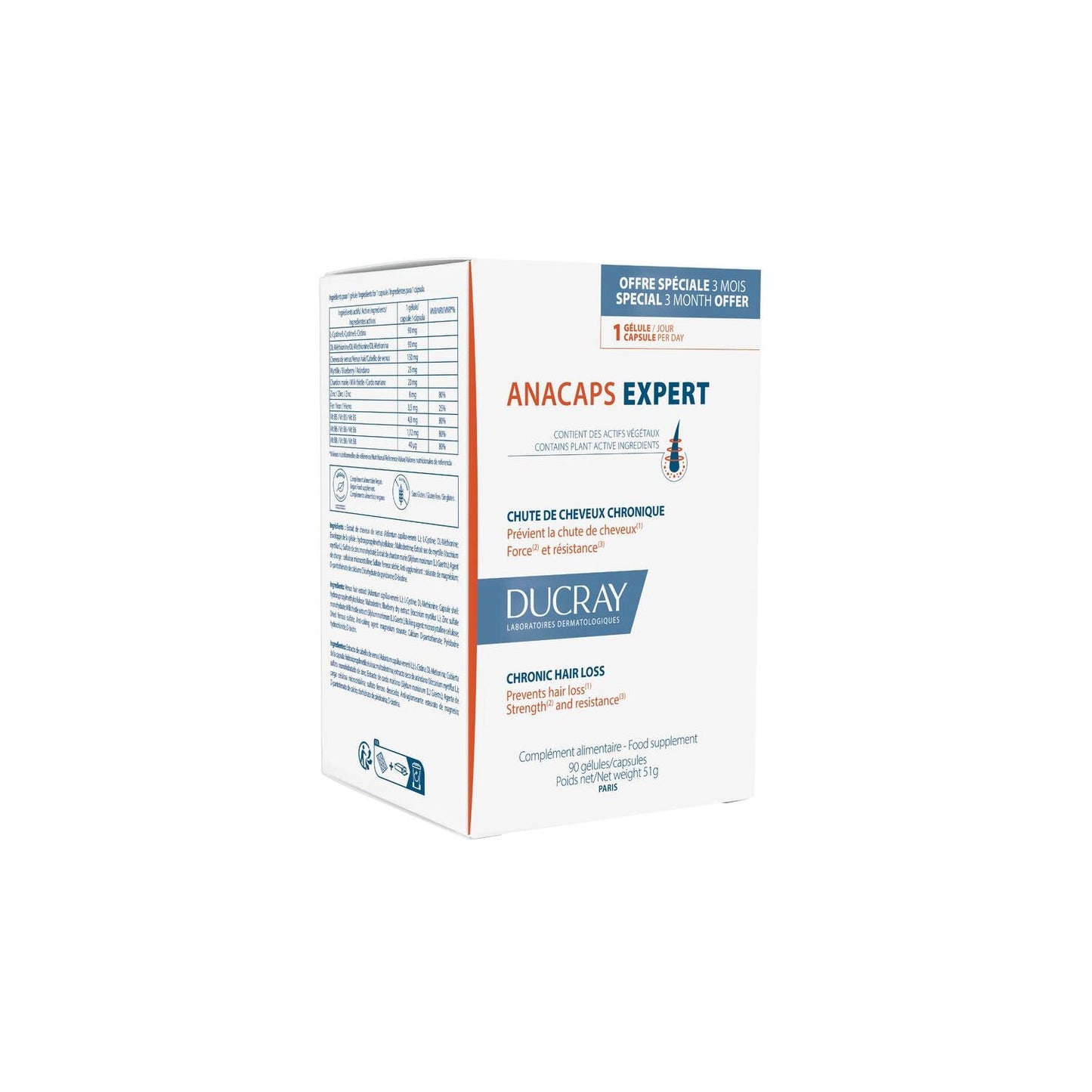 Ducray Anacaps Expert Caída del Cabello Crónica 90caps