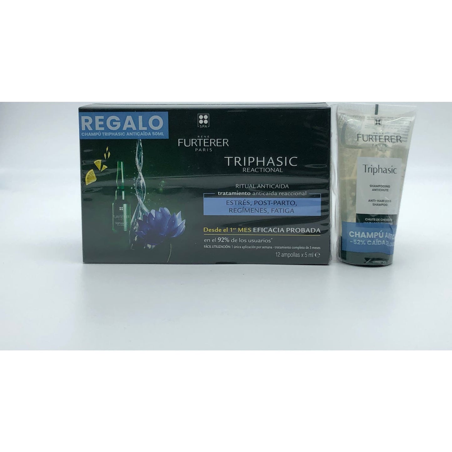 René Furterer Triphasic Reactional 12x5ml + Champú Anticaída 50ml