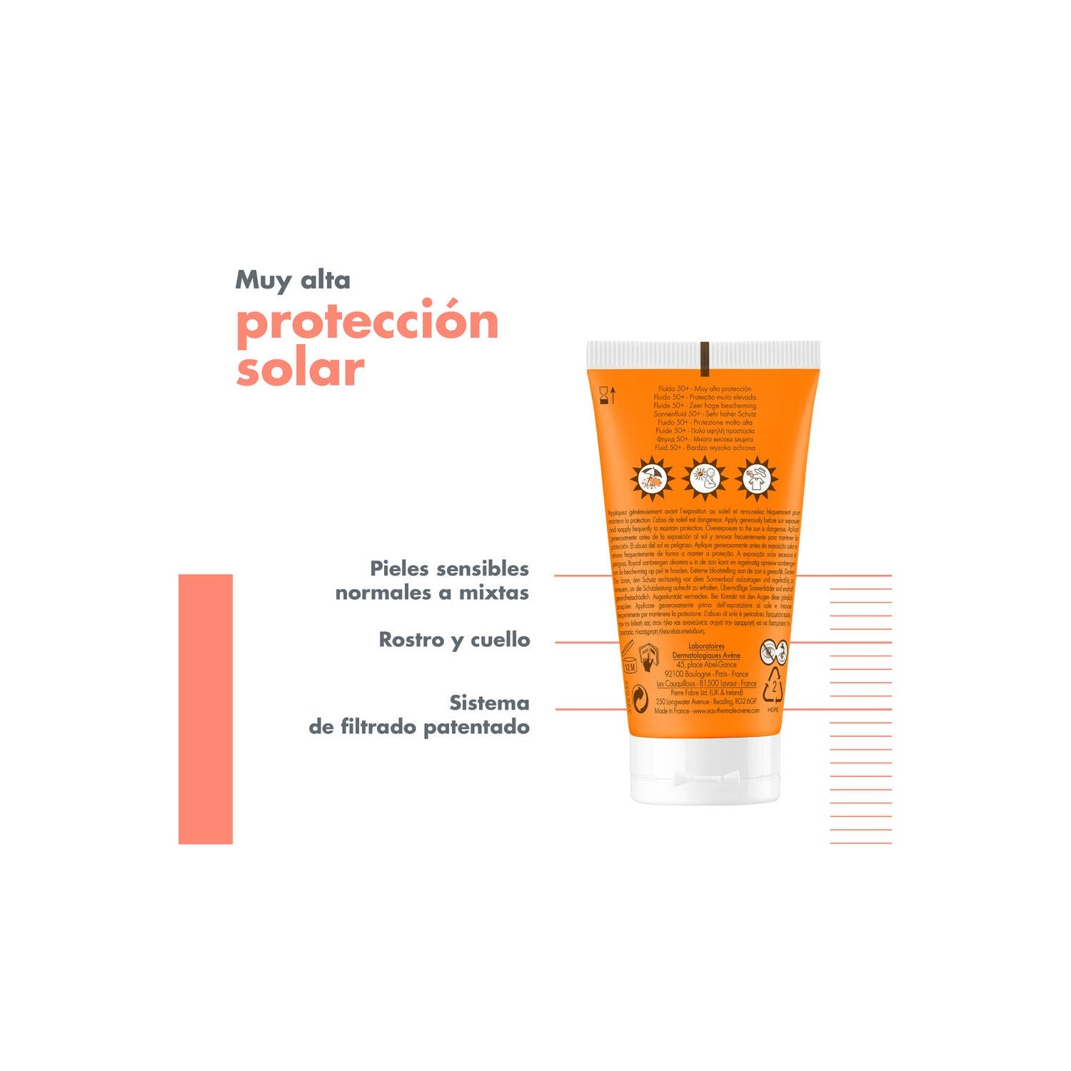 Avène Solar Fluido SPF50+ 50ml