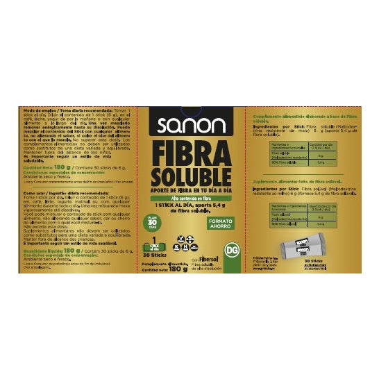 Sanon Fibra Soluble 30 sticks
