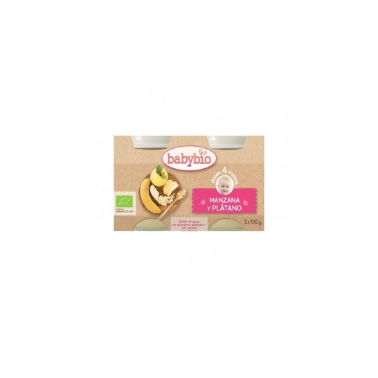 Babybio Tarrito Ecológico de Manzana y Plátano 2 X130 g