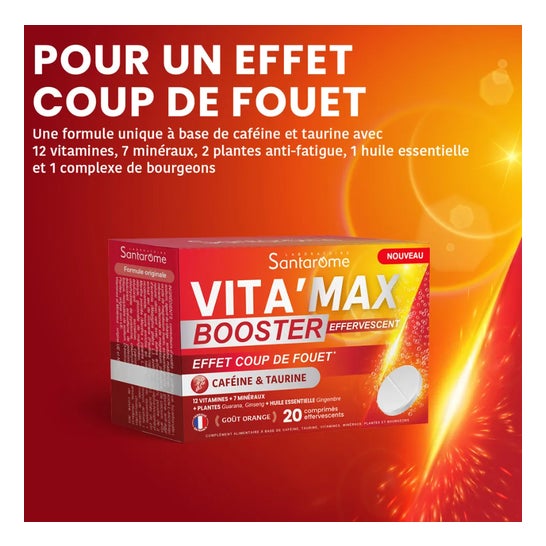 Santarome Vita'Max Booster Effervescent Orange 20 Comprimés