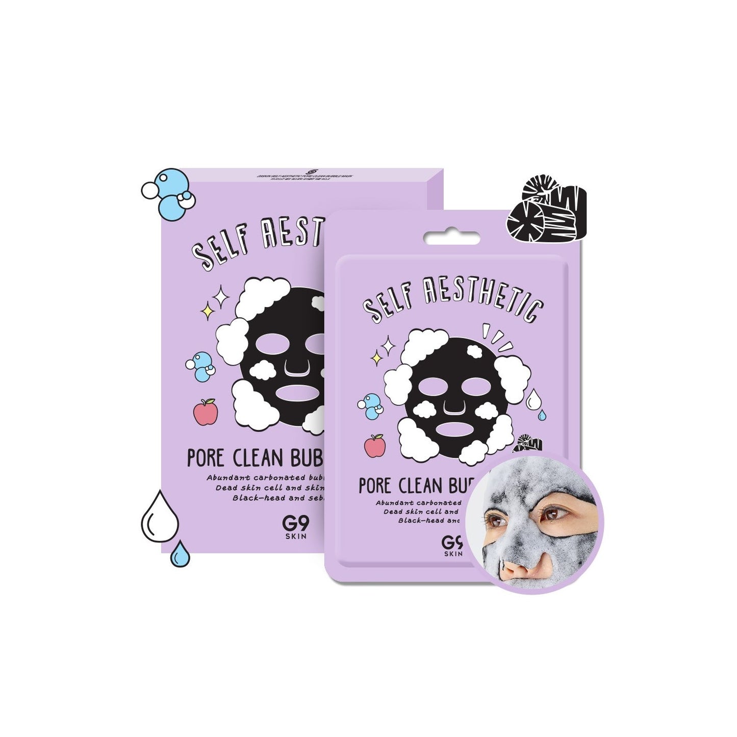 G9 Skin Self Aesthetic Pore Clean Bubble Mask 1ud