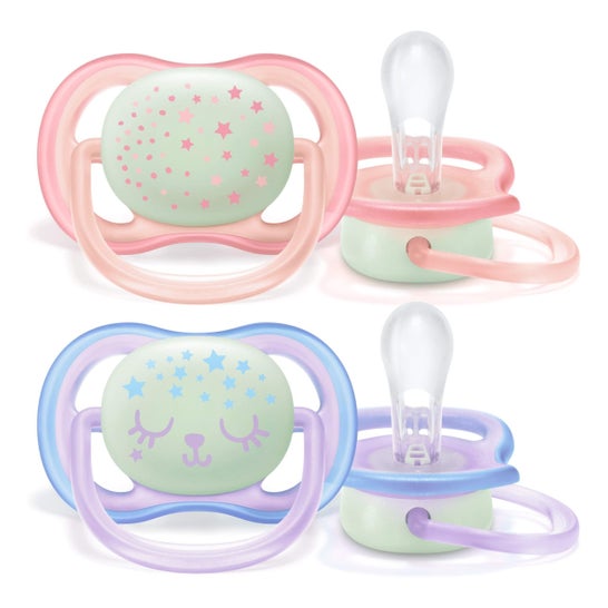 Avent Pack Chupetes Ultra Air 0-6 M Noche Scf376/12 2 uds
