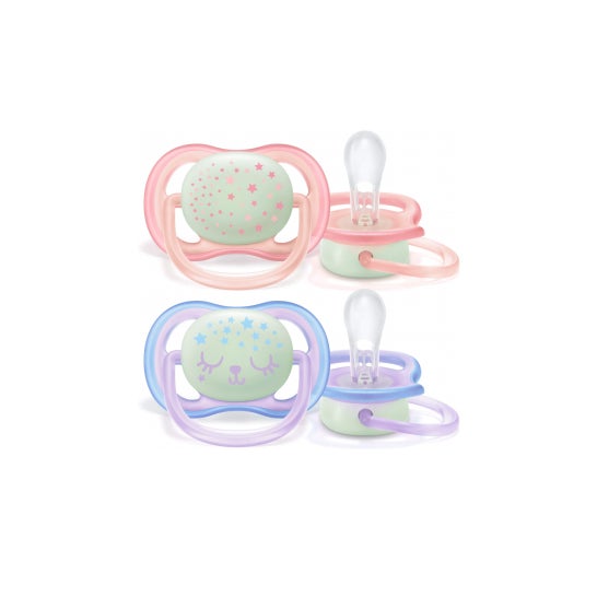 Avent Pack Chupetes Ultra Air 0-6 M Noche Scf376/12 2 uds