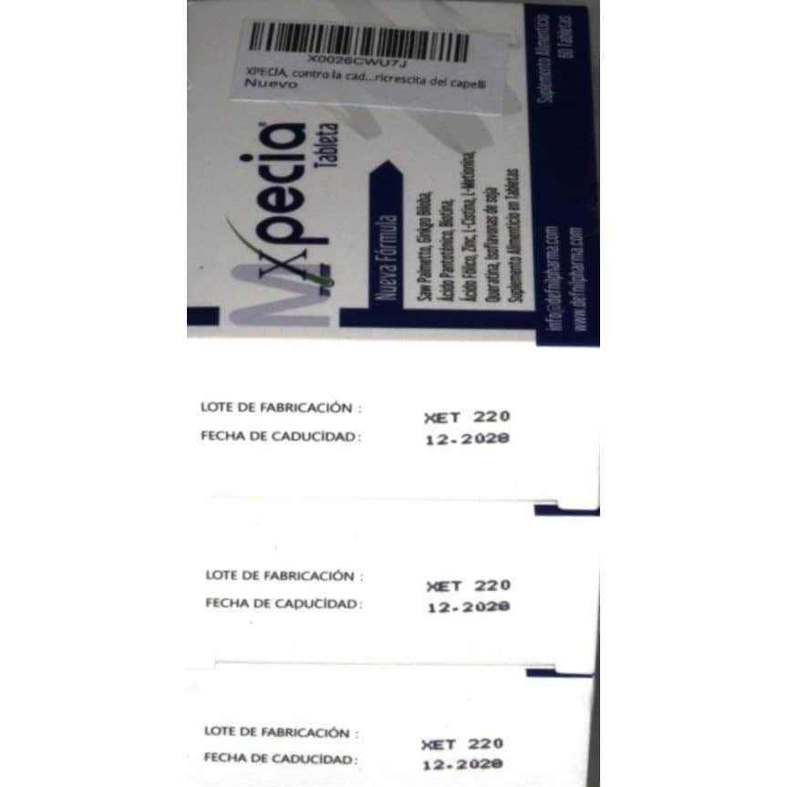 Xpecia Tablet New Formula Hair Hombres 3x60 Tabletas