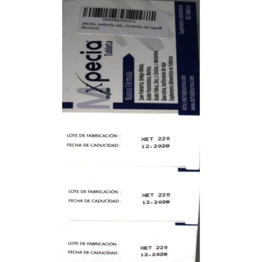 Xpecia Tablet New Formula Hair Hombres 3x60 Tabletas