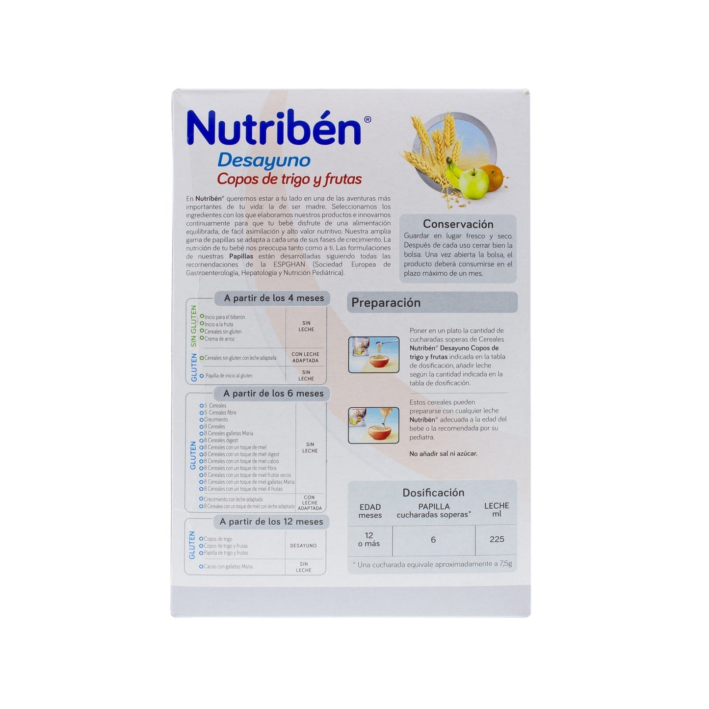 Nutribén® desayuno copos trigo con frutas 750g