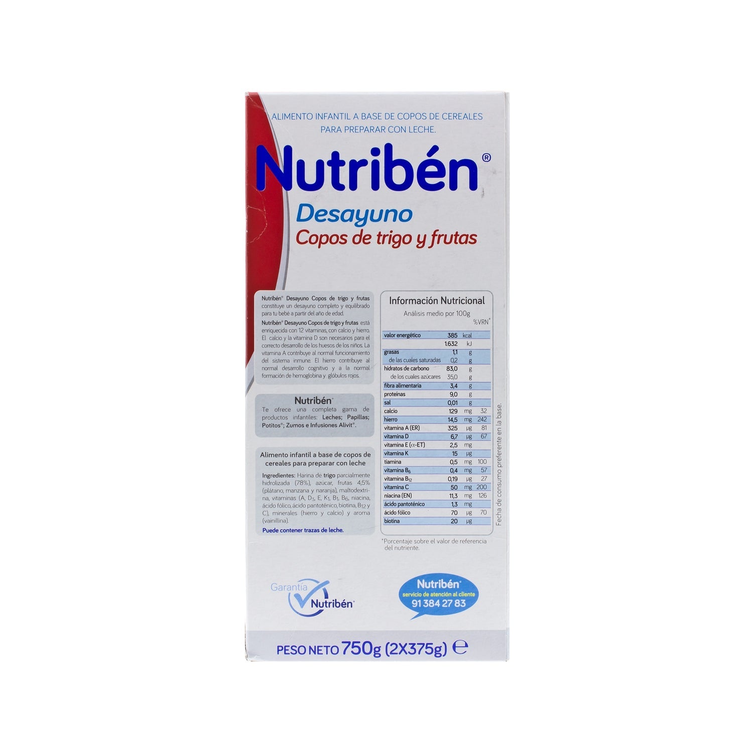 Nutribén® desayuno copos trigo con frutas 750g