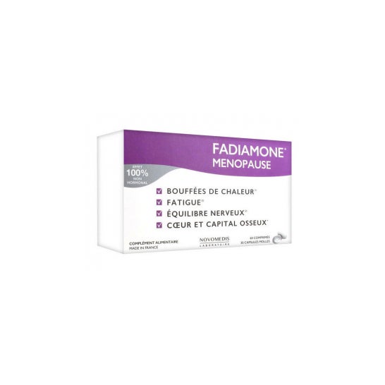 FADIAMONE Menopausia Suplemento alimenticio Caja de 60 comprimidos + 30 cápsulas blandas