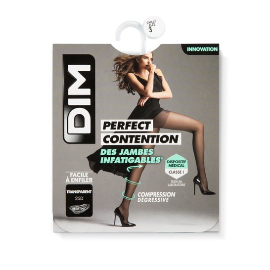Dim Perfect Contention Panty Compresión Negro Transp 25 D Tl 1 ud
