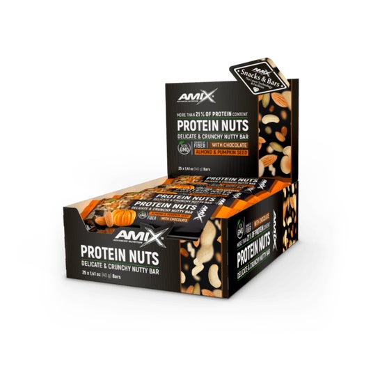 Amix Protein Nuts Bar Almendra Semillas de Calabaza 25x40g