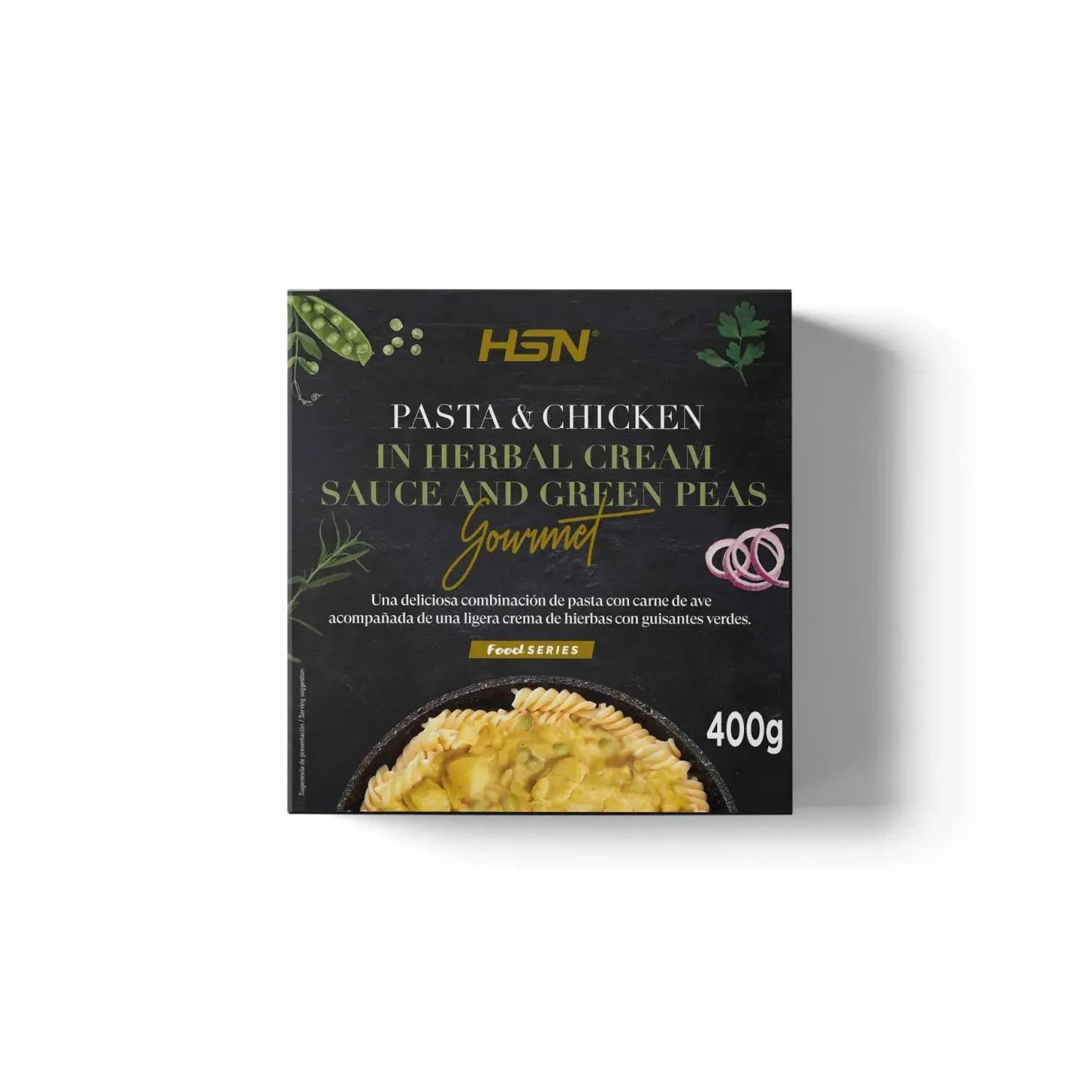 HSN Plato Preparado Estilo Gourmet Pasta con Pollo en Salsa de Crema de Hierbas y Guisantes Verdes 400 g