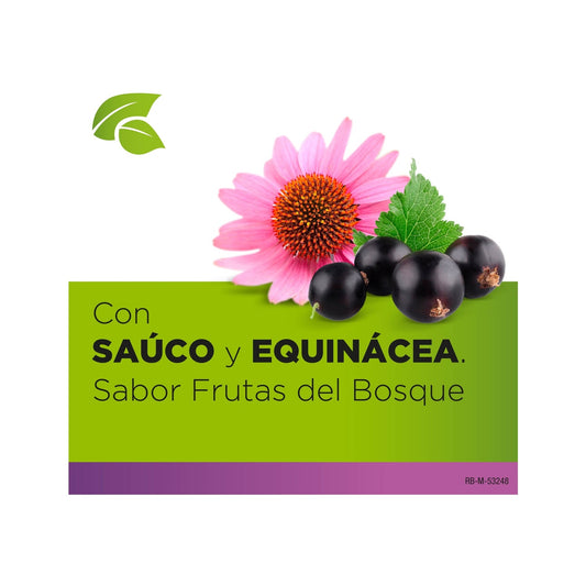 StrepHerbal Saúco y Equinácea Sabor Frutas del Bosque 16comp