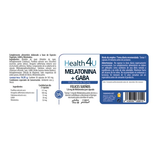 H4U Melatonina + Gaba 30caps