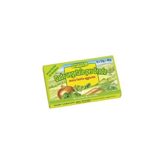 Rapunzel Cubito de Caldo Vegetal Sin Levadura Añadida Bio 8x10 g
