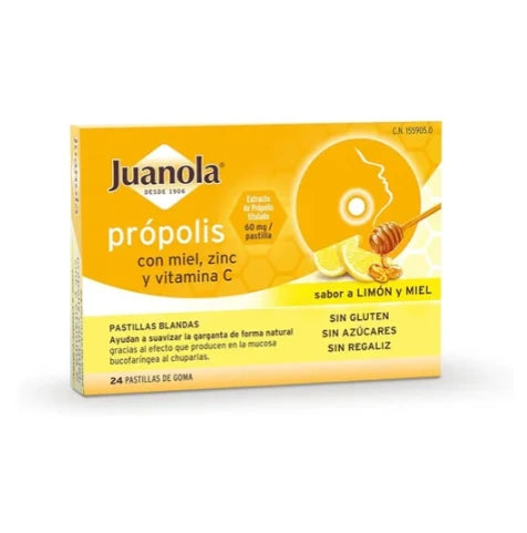 Juanola Propolis con Miel Zinc Vitamina C 24uds