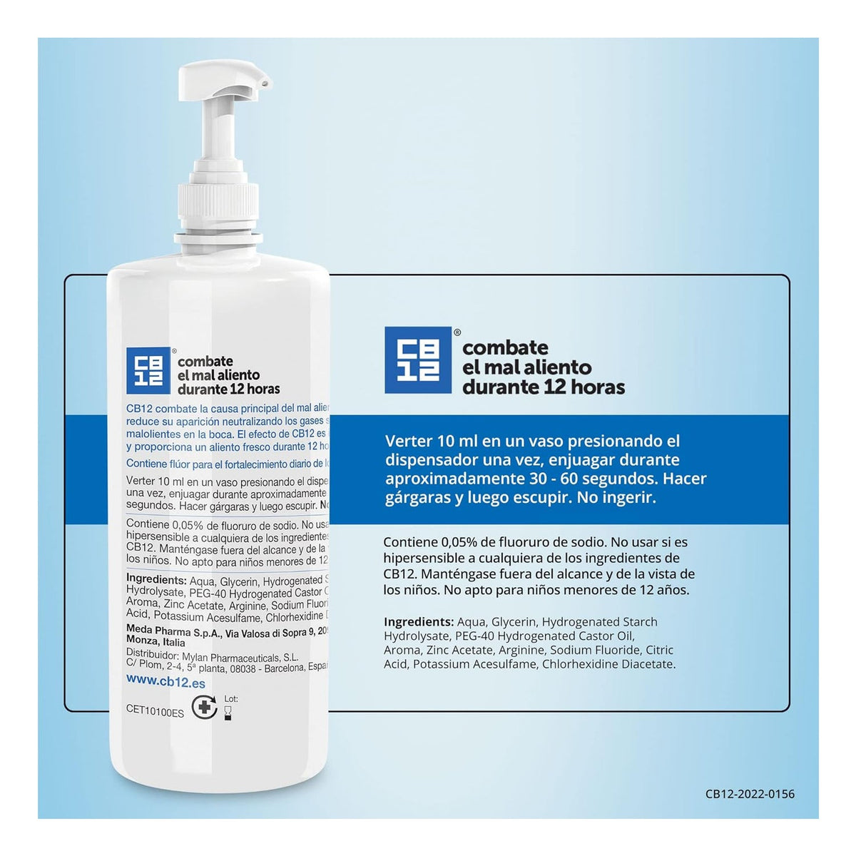 CB12 Enjuague Bucal para Mal Aliento Menta 1000 ml