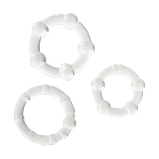Seven Creations Juego Tres Anillos Pene Transparente 3uds