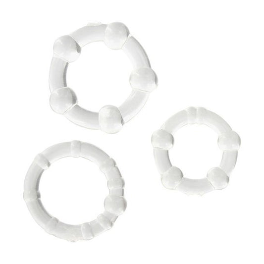 Seven Creations Juego Tres Anillos Pene Transparente 3uds