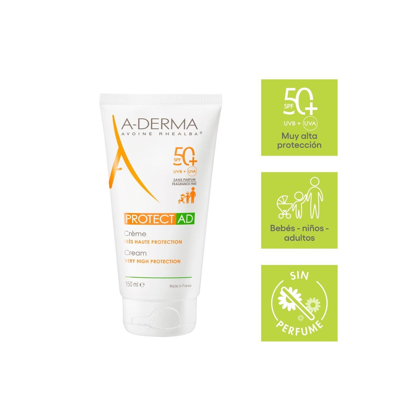 A-Derma Protect AD Crema Solar SPF50+ 150ml