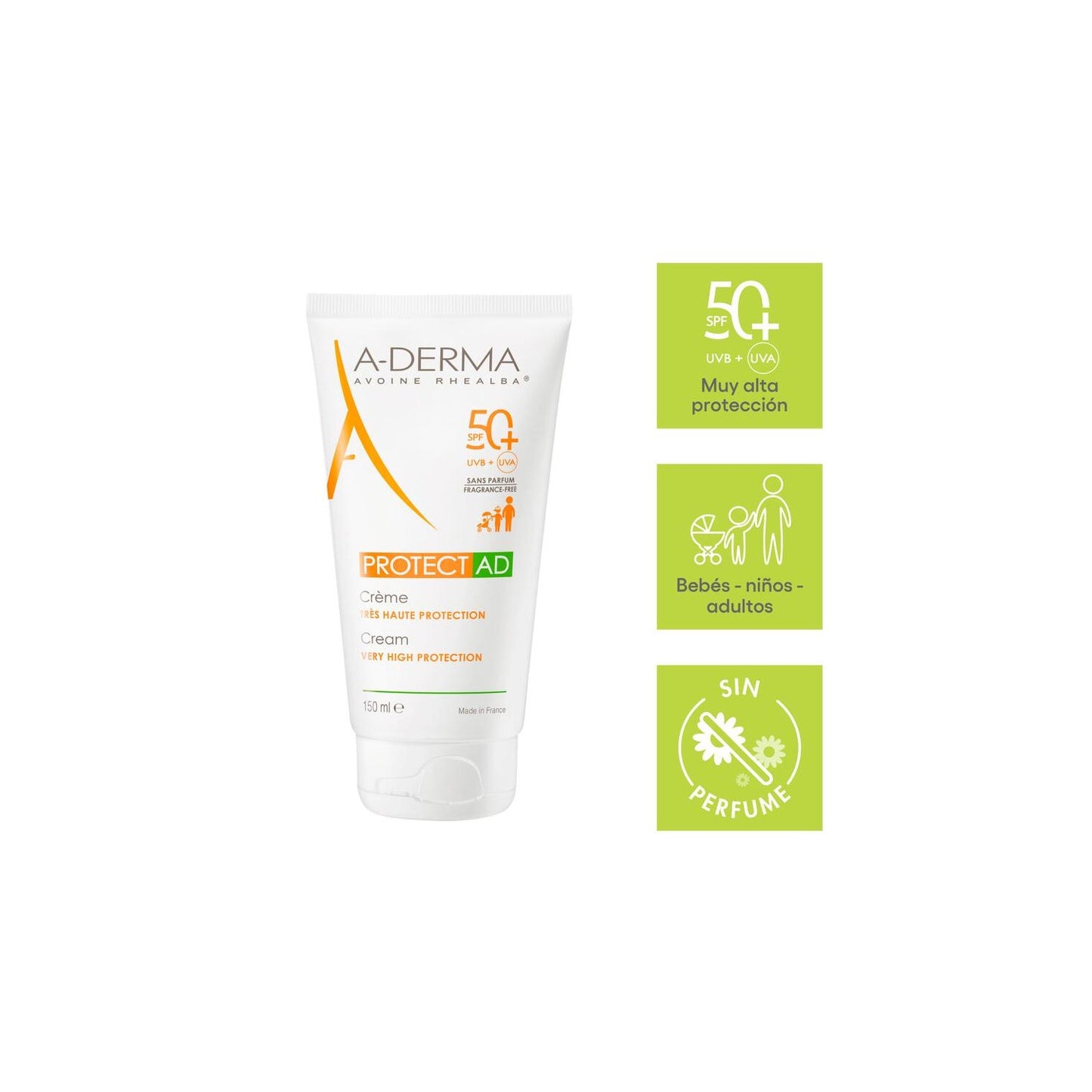 A-Derma Protect AD Crema Solar SPF50+ 150ml