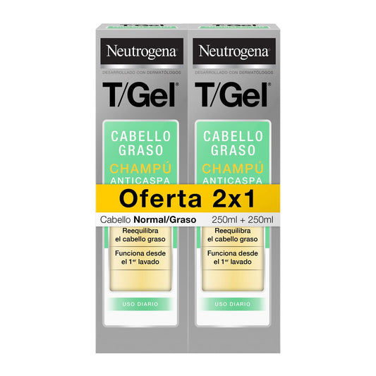 Neutrogena® T/Gel Champú Anticaspa Cabello Graso 2x250ml