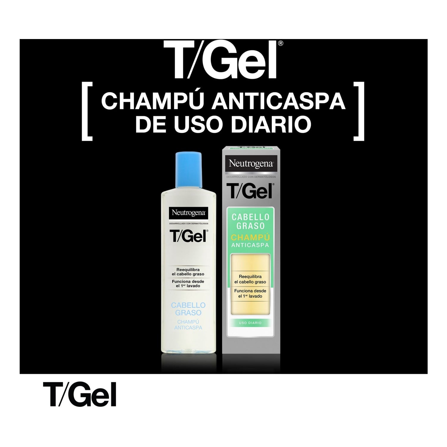 Neutrogena® T/Gel Champú Anticaspa Cabello Graso 2x250ml