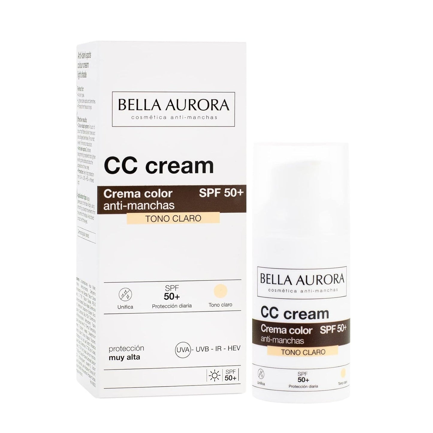 Bella Aurora CC Cream Crema Color Anti-Manchas SPF50+ Tono Claro 30ml