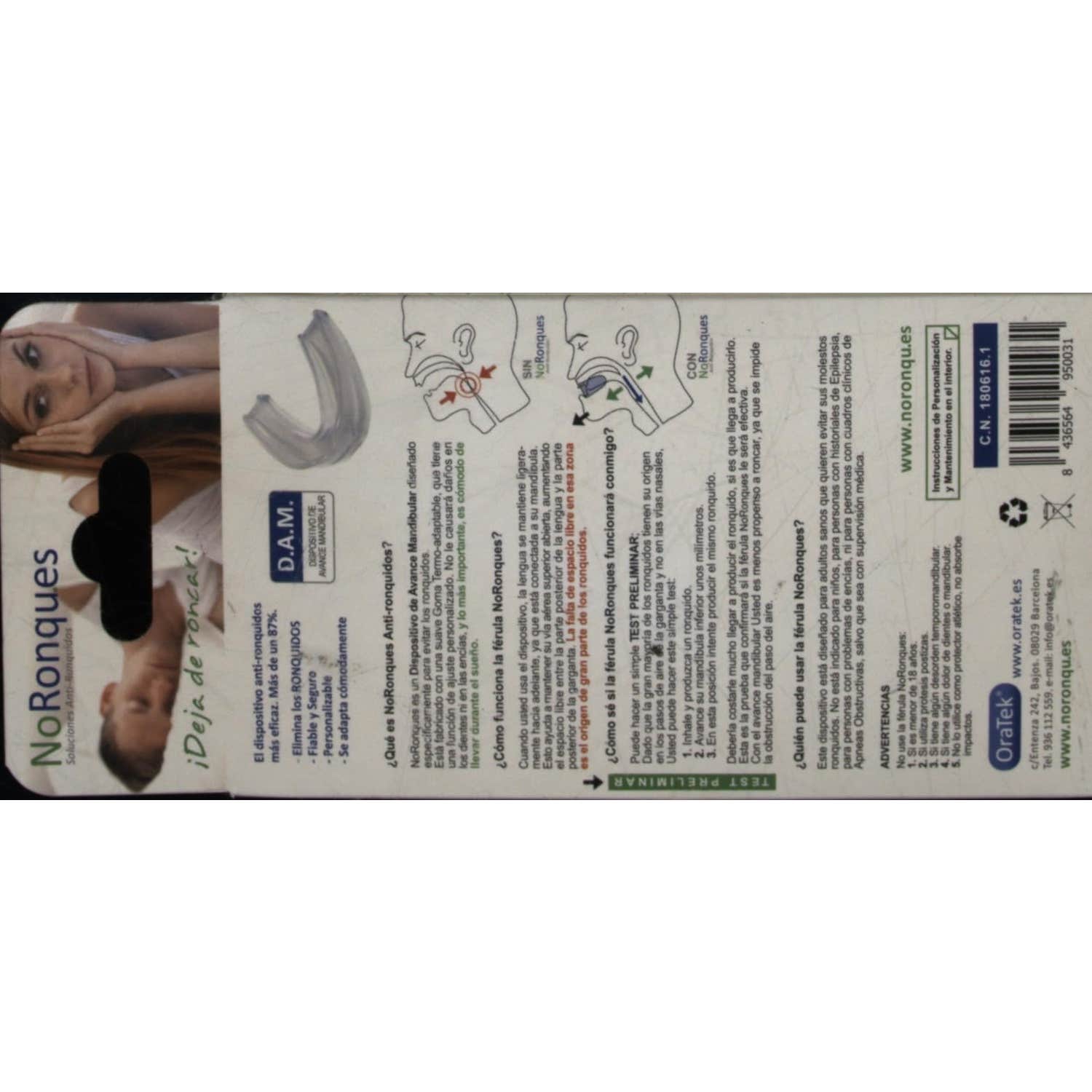 OraTek® NoRonques Férula Bucal 1u 200 gr