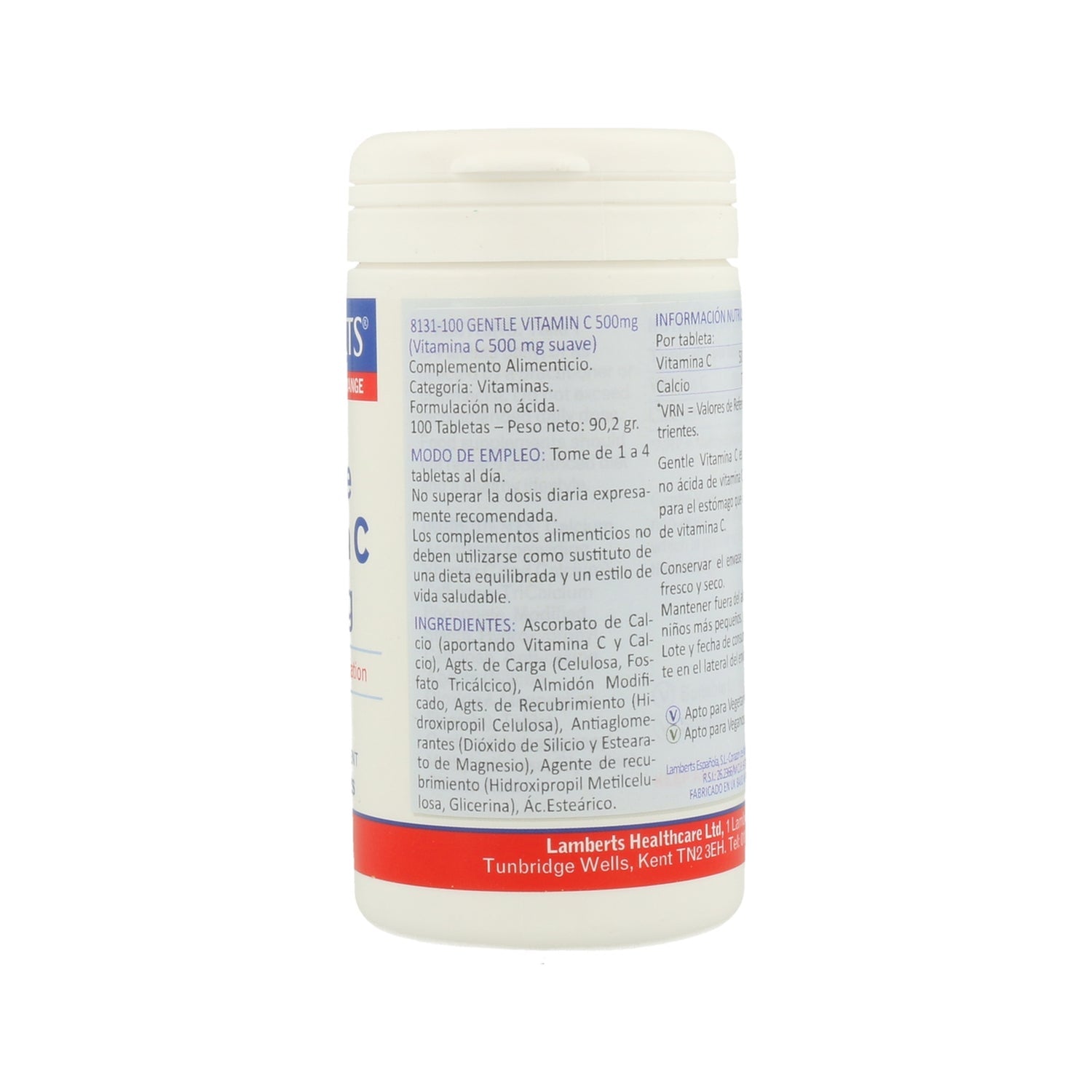 Lamberts Gentle Vitamina C 500mg 100 Comprimidos