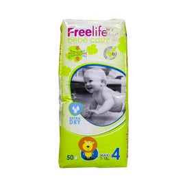 Bebé Cash Freelife pañales talla 4 50uds
