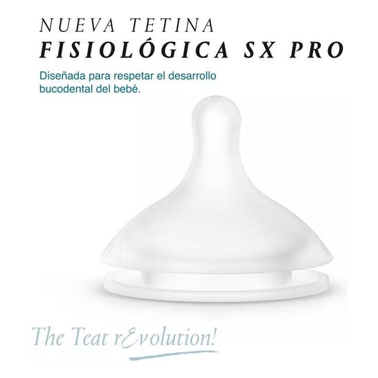 Suavinex Tetina Fisiológica SX Pro Silicona Flujo Medio +3m 2uds