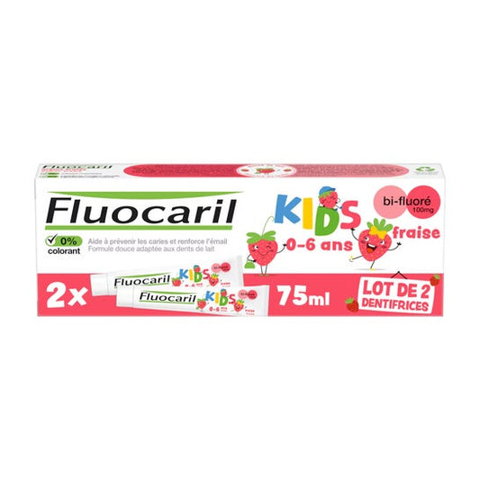 Fluocaril Kids Gel Dentífrico Sabor Fresa 2x75ml