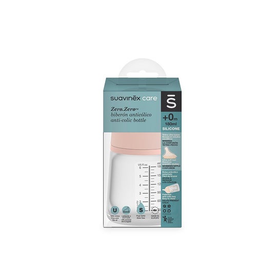 Suavinex Biberón Zero Zero Anticólico Flujo Lento 180ml 1ud