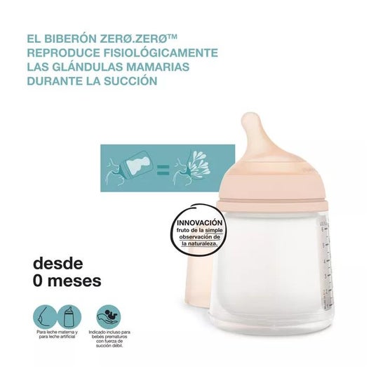 Suavinex Biberón Zero Zero Anticólico Flujo Lento 180ml 1ud