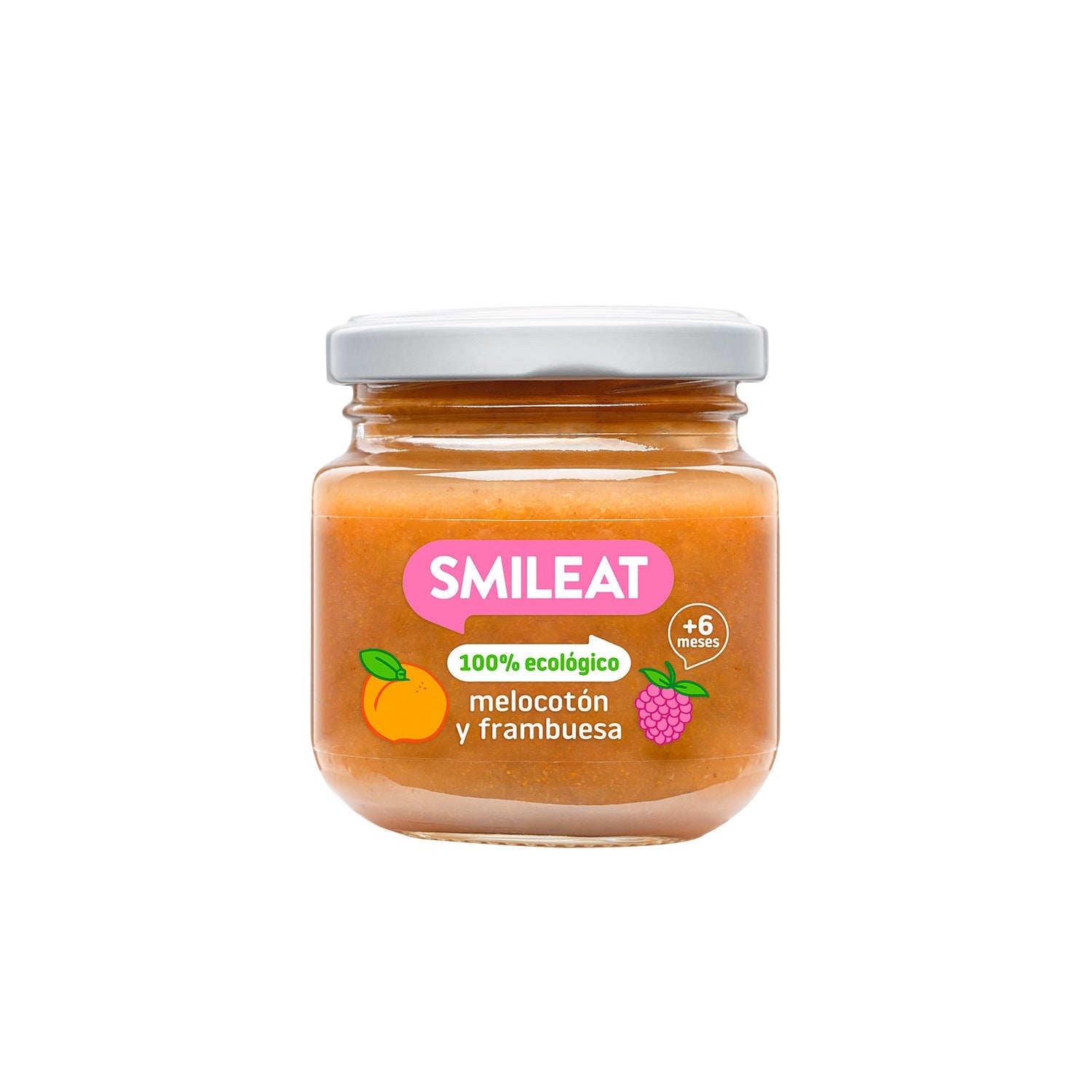 Smileat Tarrito Ecológico de Melocotón y Frambuesa 130g