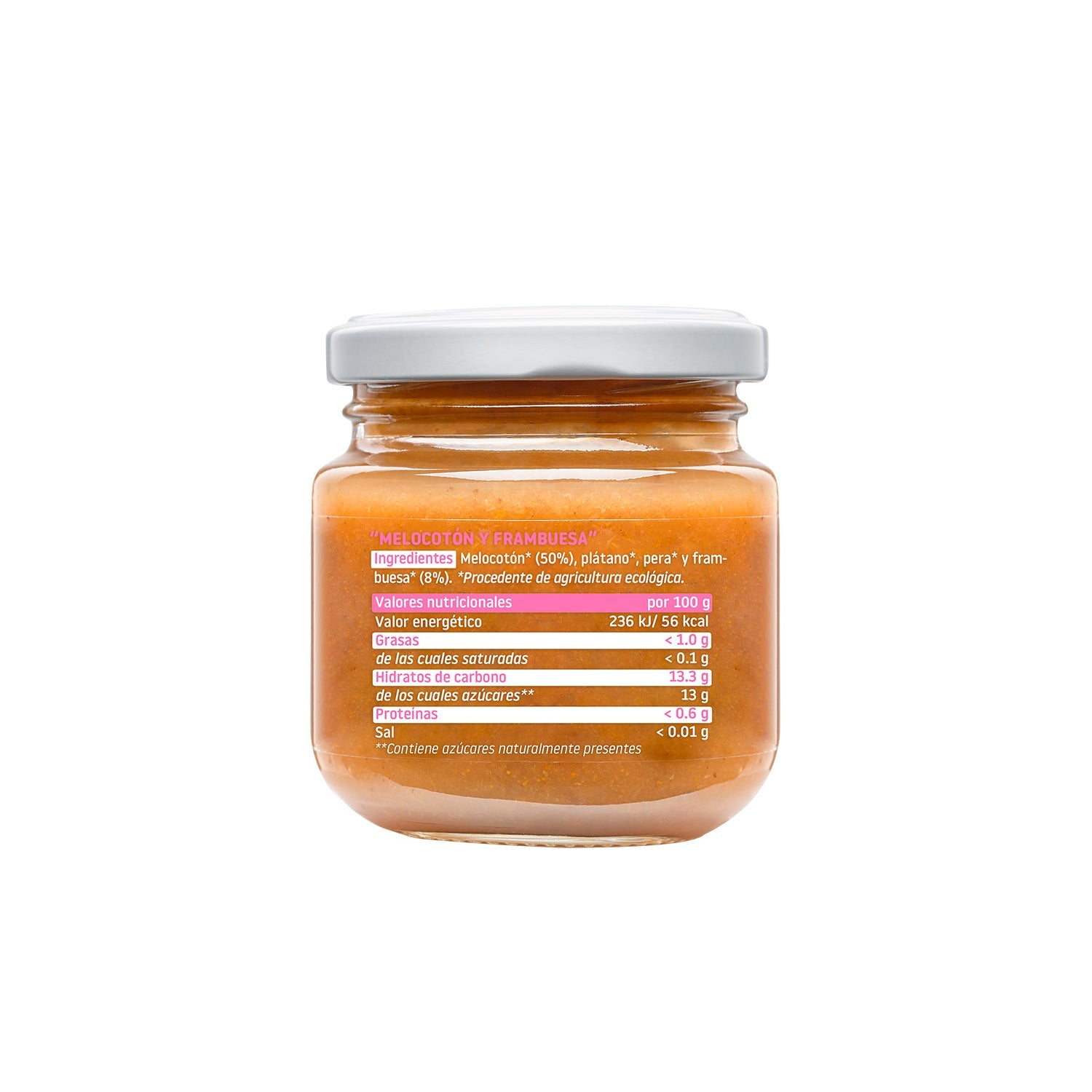 Smileat Tarrito Ecológico de Melocotón y Frambuesa 130g