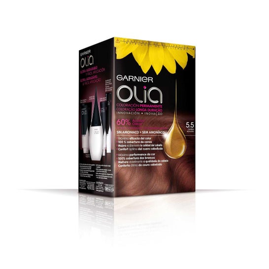 Garnier Olia Coloración Permanente N°5.5 Caoba 4 Piezas