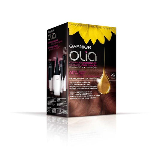 Garnier Olia Coloración Permanente N°5.5 Caoba 4 Piezas