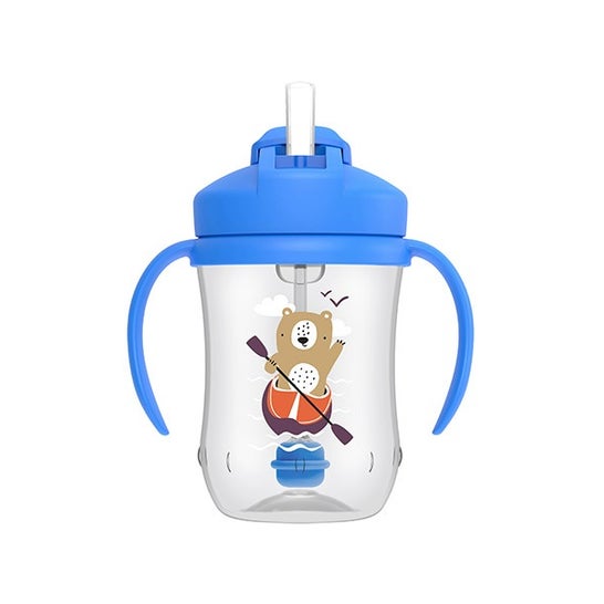 Dr Brown's Mi Primer Vaso con Pajita Oso Azul +6m 270ml
