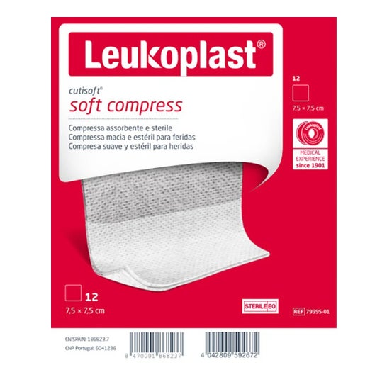 Leukoplast Cutisoft Ste 7.5 cm x 7.5 cm 12 uds