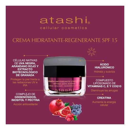 Atashi Cellular Antioxidante Antiedad 50ml + Crema Hidratante SPF15 50ml