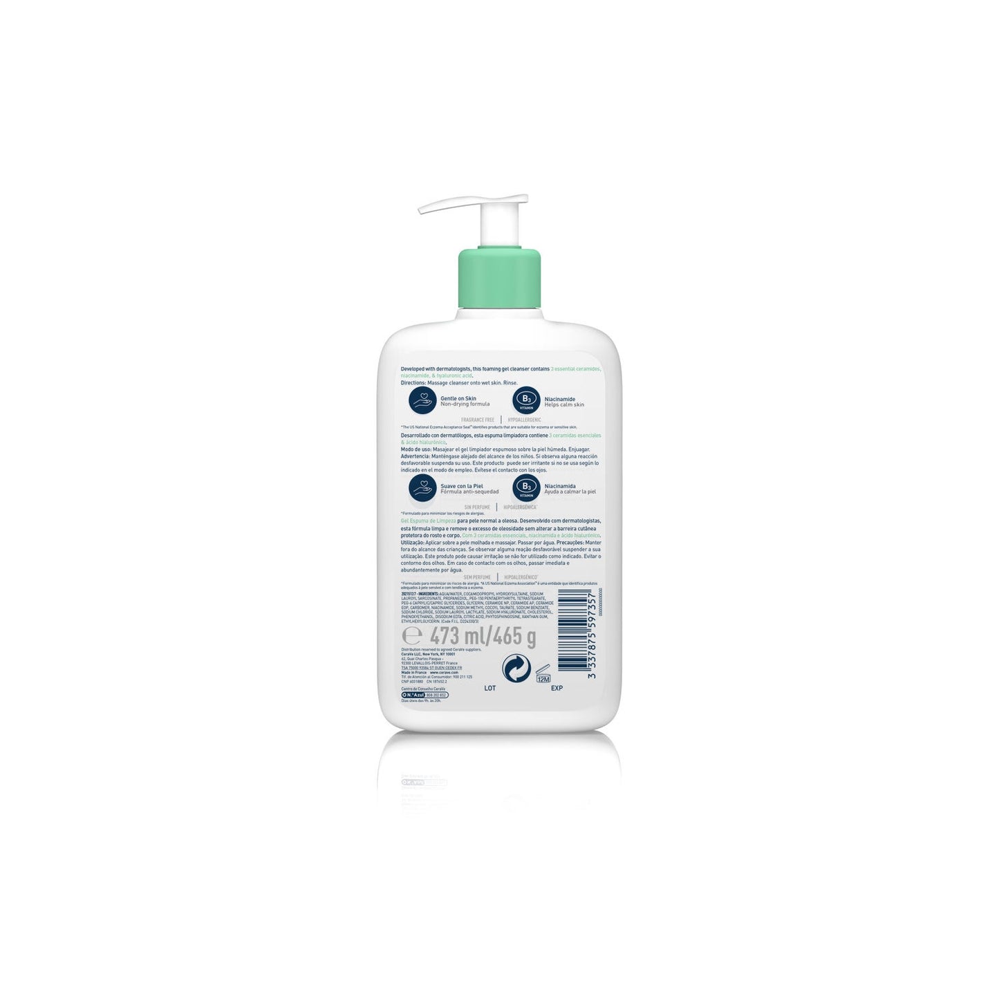 CeraVe Gel Limpiador Espumoso 473ml