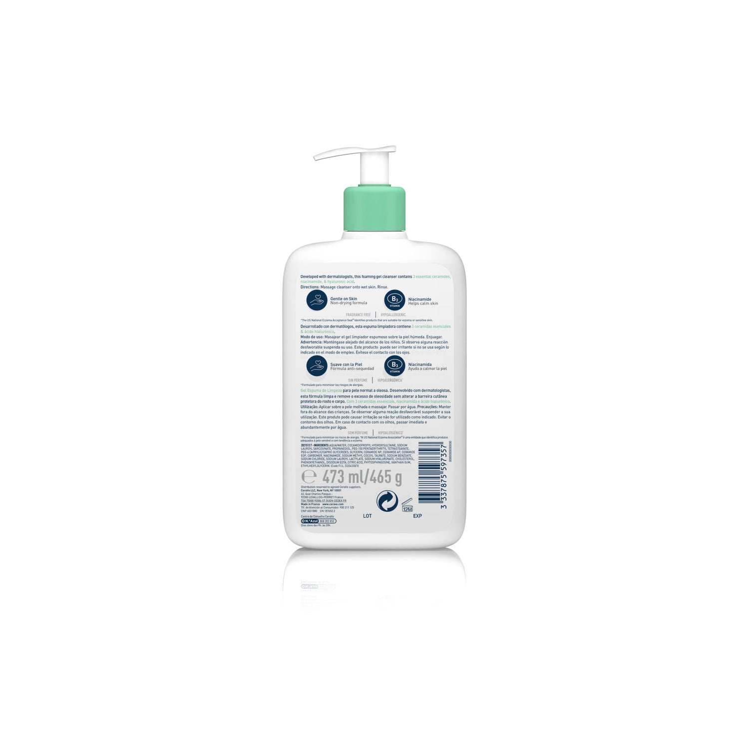 CeraVe Gel Limpiador Espumoso 473ml